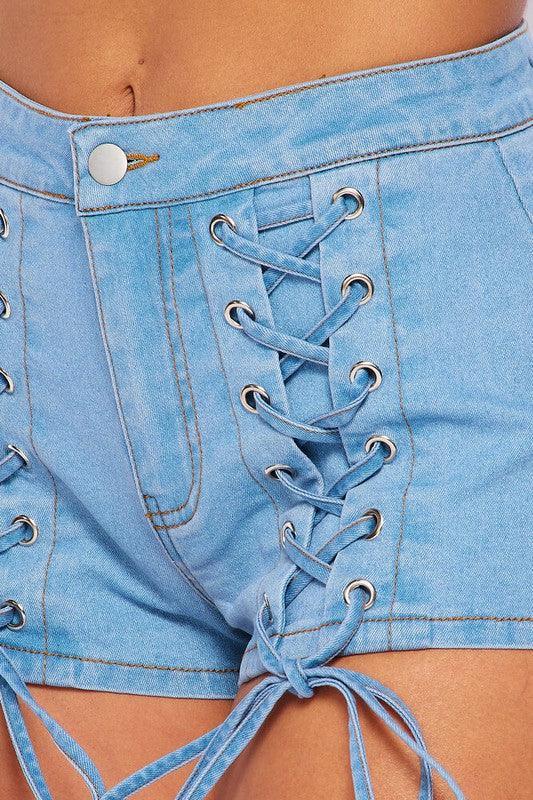 DRAWSTRING JEAN SHORT - PRIVILEGE 