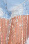Rhinestone Fringe Denim Shorts - PRIVILEGE 