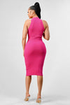 Romantic sexy cutout rib bodycon  dress - PRIVILEGE 