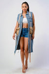 TRENDY CONTRAST DENIM JACKET - PRIVILEGE 