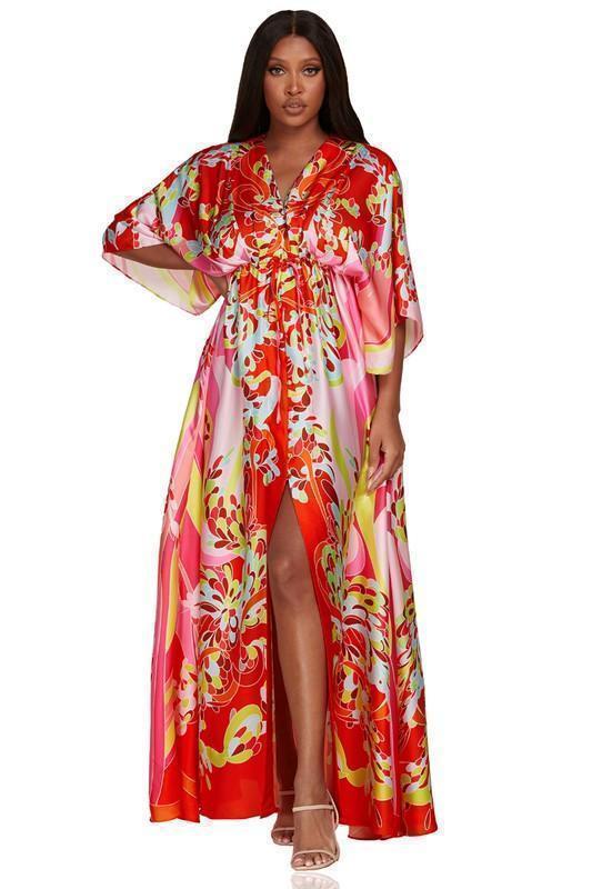 VIVRANT FLOWEY MAXI DRESS - PRIVILEGE 