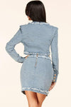 MILITARY STYLE DENIM JACKT AND SKIRT SET - PRIVILEGE 