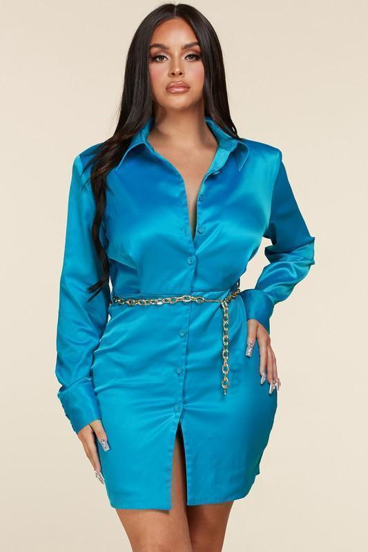 TURQUOISE SKIRT DRESS - PRIVILEGE 