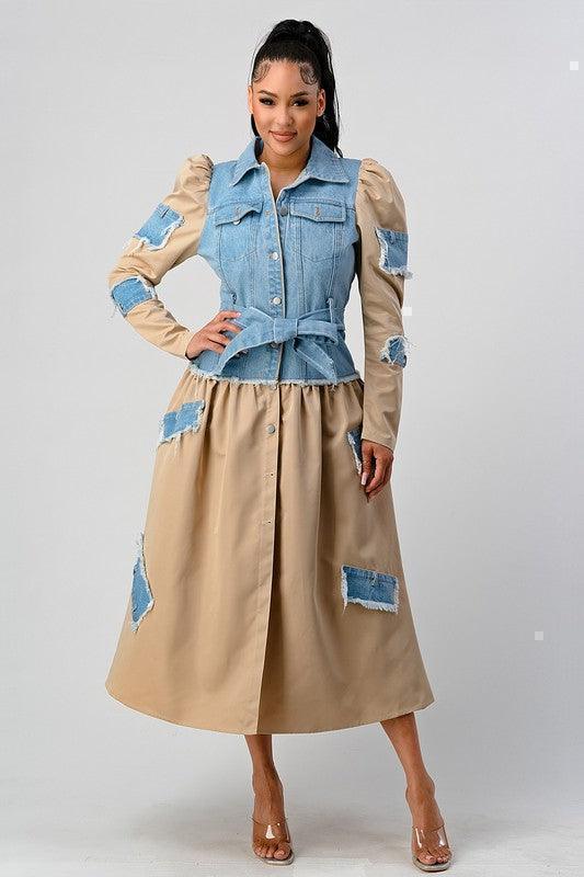 DENIUM CONTAST TRENCH COAT/JACKET - PRIVILEGE 