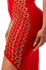 BANDAGE DETAIL DRESS - PRIVILEGE 
