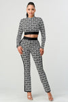 bandage print two pcs set - PRIVILEGE 