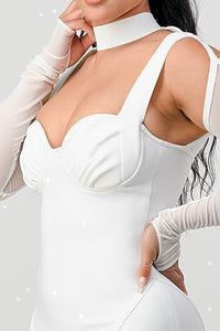 WHITE BANDAGE DRESS - PRIVILEGE 