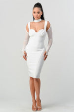 WHITE BANDAGE DRESS - PRIVILEGE 