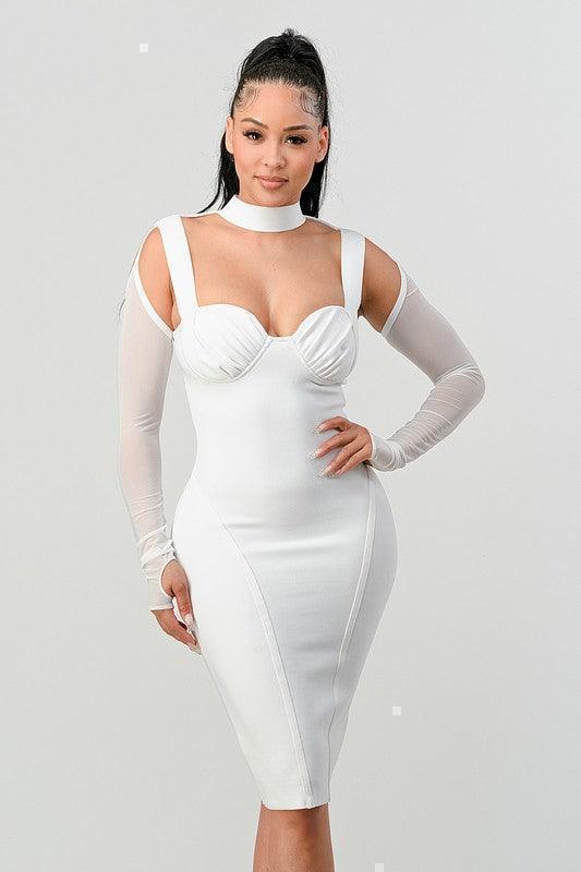 WHITE BANDAGE DRESS