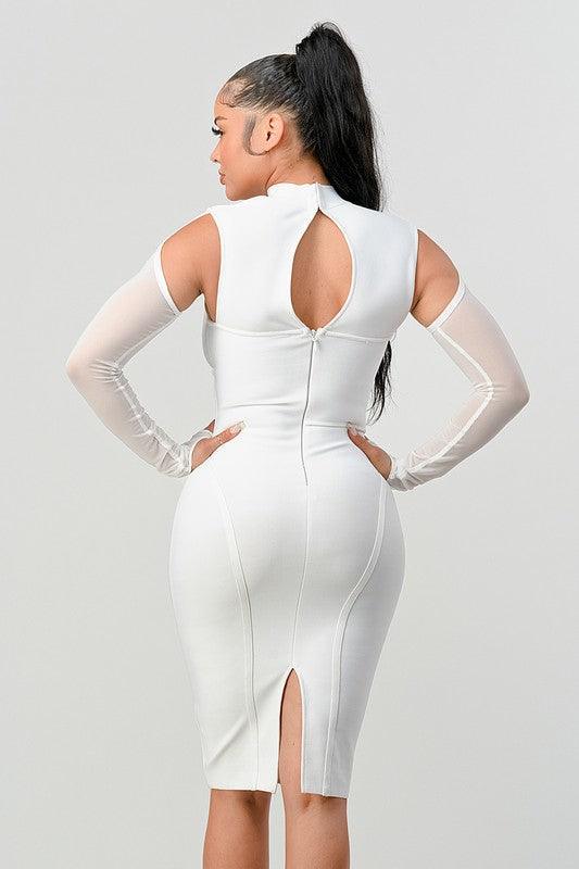 WHITE BANDAGE DRESS - PRIVILEGE 