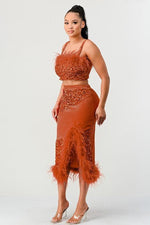 TWO PIECE SEQUIN SKIRT SET - PRIVILEGE 