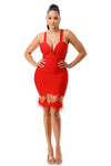 BANDAGE FEATHER DRESS - PRIVILEGE 