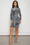 RHINESTONE/PEARL STUD BODYCON DRESS - PRIVILEGE 