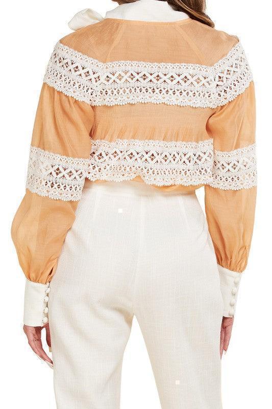 TWO PIECE CROCHET DETAIL PANT SET - PRIVILEGE 