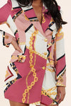 LUX CHAIN PRINT MINI  BLAZER DRESS - PRIVILEGE 