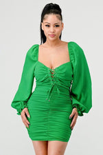 DRAWSTRING MINI DRESS - PRIVILEGE 