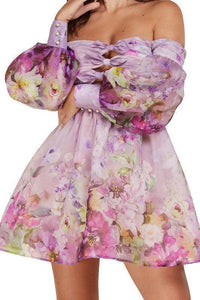 FLORAL PRINT MINI DRESS - PRIVILEGE 