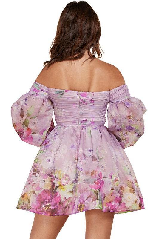 FLORAL PRINT MINI DRESS - PRIVILEGE 