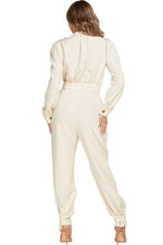 CREAM JUMPSUIT - PRIVILEGE 