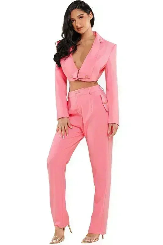 PINK 2PC SUIT - PRIVILEGE 
