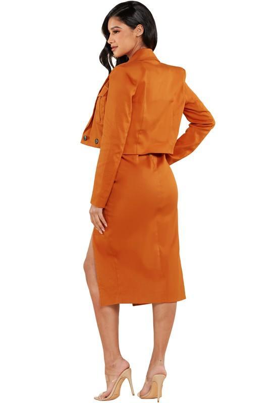 COLOR BLOCK TWO PIECE SKIRT SET - PRIVILEGE 