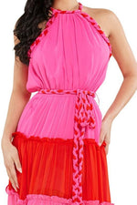 pink and red maxi dress - PRIVILEGE 