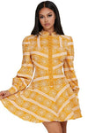 MUSTARD EYELET MINI DRESS - PRIVILEGE 