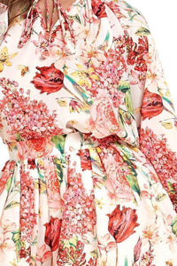 ROSE PRINT 2PC MINI FLARE MINI SKIRT - PRIVILEGE 