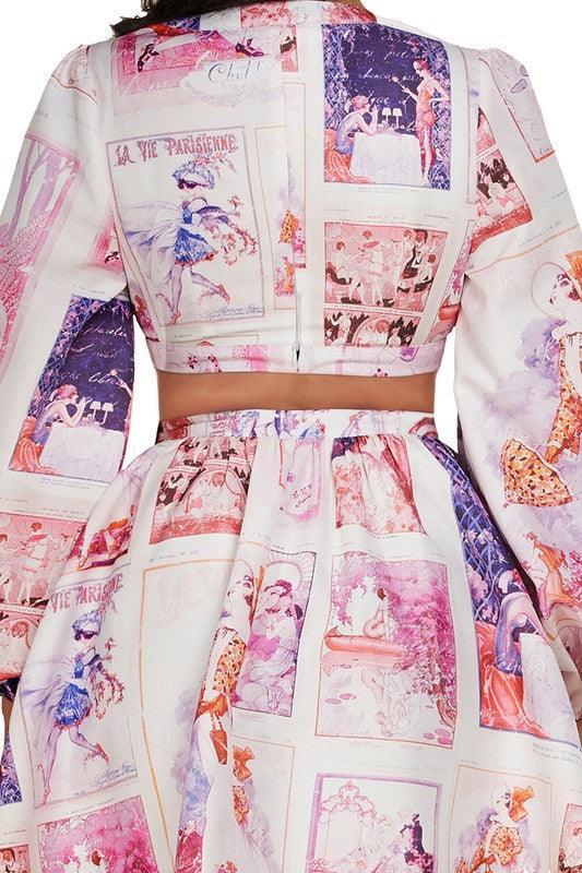 PARIS PRINT OPEN SIDE DRESS - PRIVILEGE 