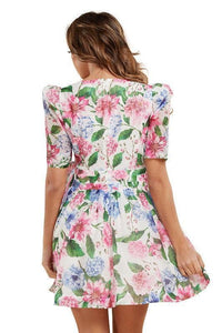 HYDRANGEA PRINT MINI DRESS - PRIVILEGE 