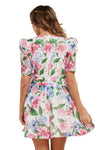 HYDRANGEA PRINT MINI DRESS - PRIVILEGE 