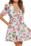 HYDRANGEA PRINT MINI DRESS - PRIVILEGE 