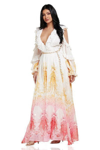 OPEN SHOULDER MAXI DRESS - PRIVILEGE 