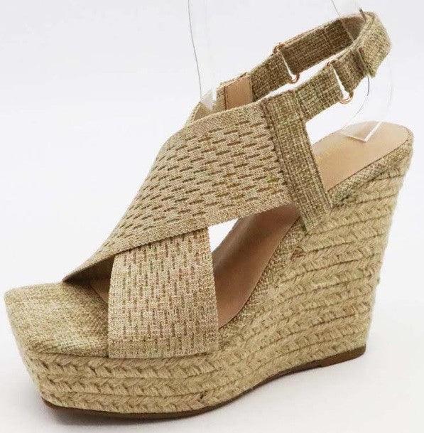 Espadrille Platform Wedge High Heel Dressy Sandal - PRIVILEGE 
