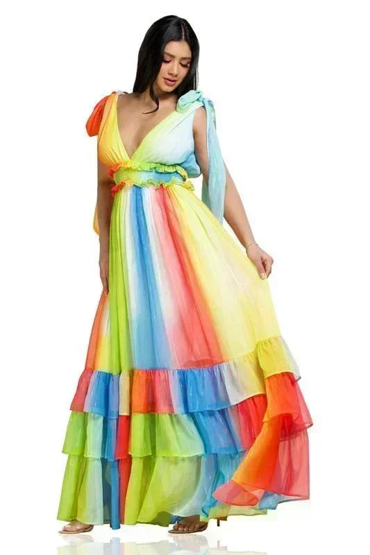 RAINBOW MAXI DRESS - PRIVILEGE 