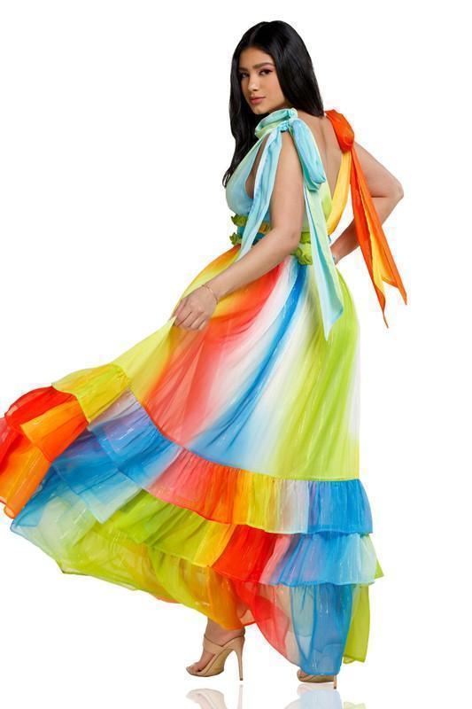 RAINBOW MAXI DRESS - PRIVILEGE 