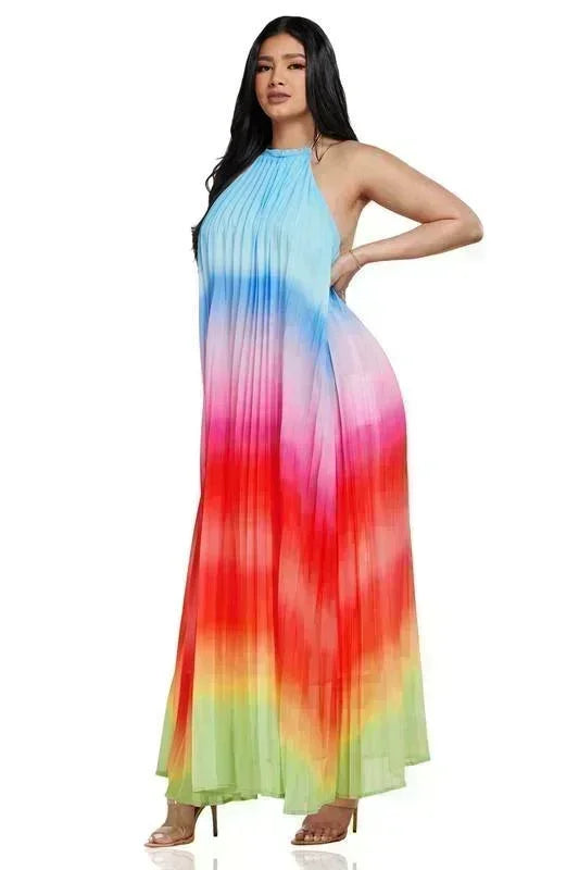 OMBRE MAXI HALTER DRESS - PRIVILEGE 
