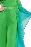 GREEN AND BLUW BATWING JUMPSUIT - PRIVILEGE 