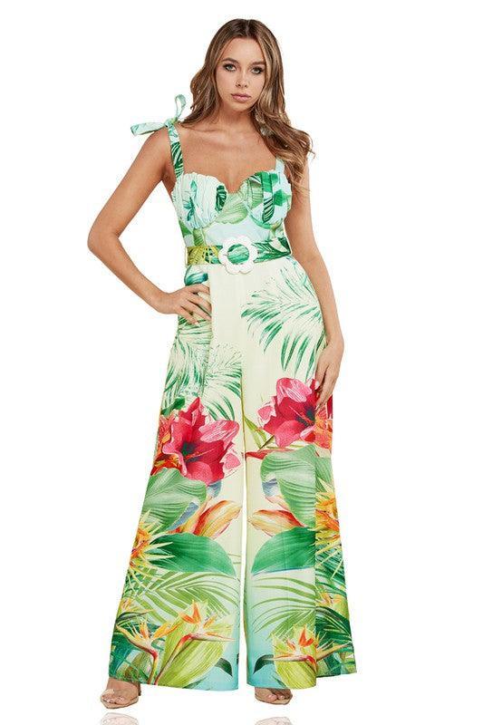 TROPICAL PRINT JUMPSUIT - PRIVILEGE 