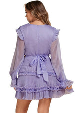 LAVENDER RUFFLE MINI DRESS - PRIVILEGE 