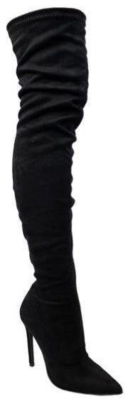Over The Knee Pointed Toe Single High Heel Dressy Boots - PRIVILEGE 