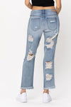 MID RISE HEAVEY DESTROY BOYFRIEND JEANS - PRIVILEGE 