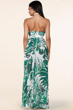 TROPICAL BRAIDED TRIM HALTER DRESS - PRIVILEGE 