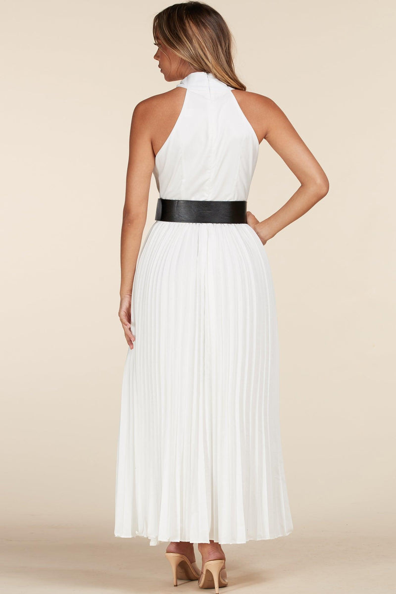 WHITE HALTER DRESS - PRIVILEGE 