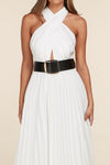 WHITE HALTER DRESS - PRIVILEGE 