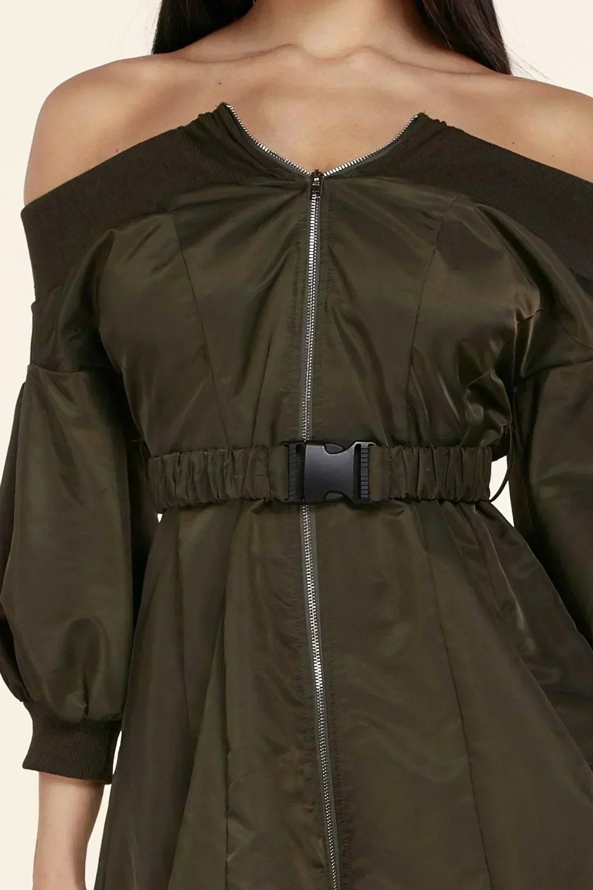 OILVE OFF SHOULDER MINI DRESS - PRIVILEGE 