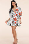 BIG FLOWER RUFFLE MINI DRESS - PRIVILEGE 