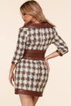 HOUNDTOOTH BLAZER MINI DRESS WITH CORSET WAIST - PRIVILEGE 