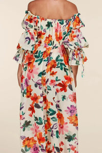 OFF SHOULDER MAXI FLORAL DRESS - PRIVILEGE 