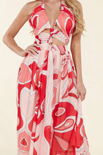 This pink and coral maxi dress - PRIVILEGE 